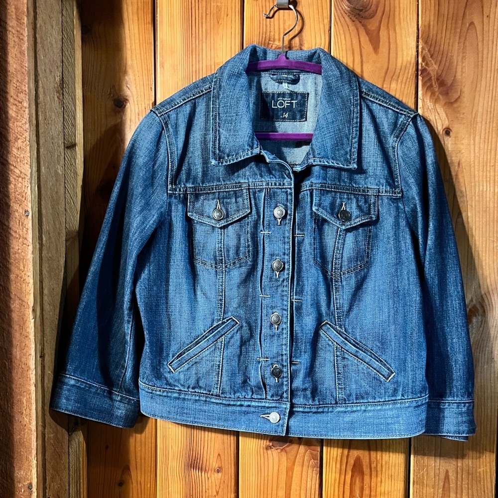 Ann Taylor Loft Denim Jacket Size 14